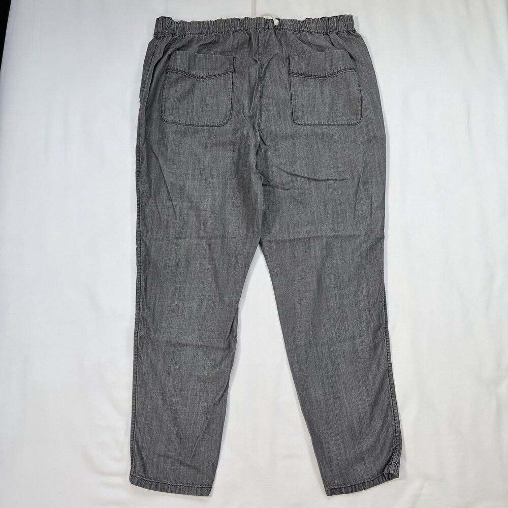 Eileen Fisher Tencel Organic Cotton Ankle Pants Gray MEDIUM Pull On Coastal - Picture 9 of 10